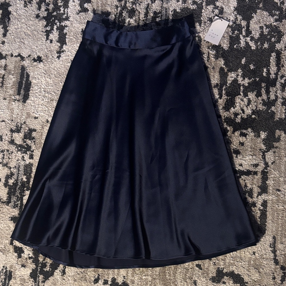 a new day Midnight Blue A-Line satin Skirt